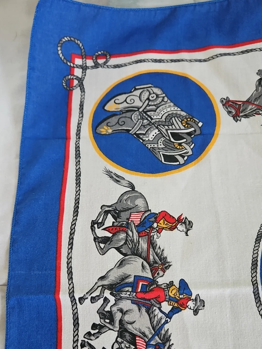 Vintage Rodeo Western Cowboy Bandana Scarf USA